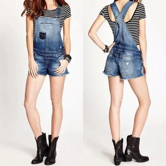 Guess Women's Blue Denim Overalls - Picture 1 of 8